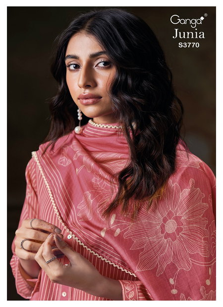 Junia 3770 By Ganga Cotton Satin Printed Suit Wholesale Market In Surat